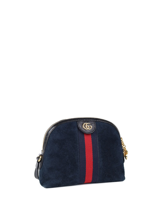Gucci Navy Suede Ophidia Shoulder Bag