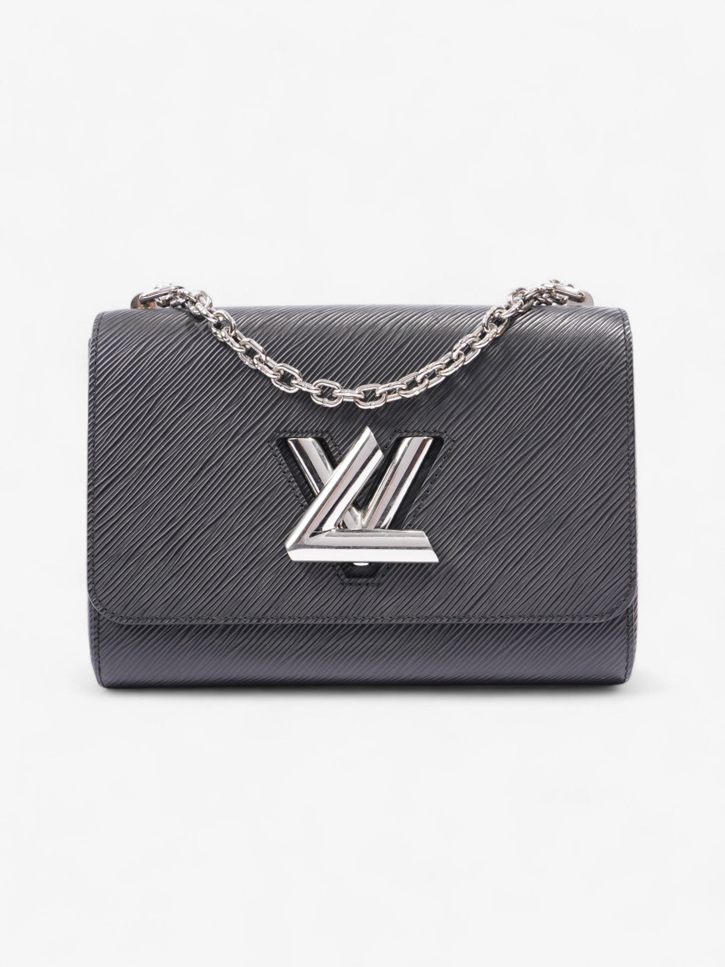 Louis Vuitton Twist Chain Bag Black Leather MM