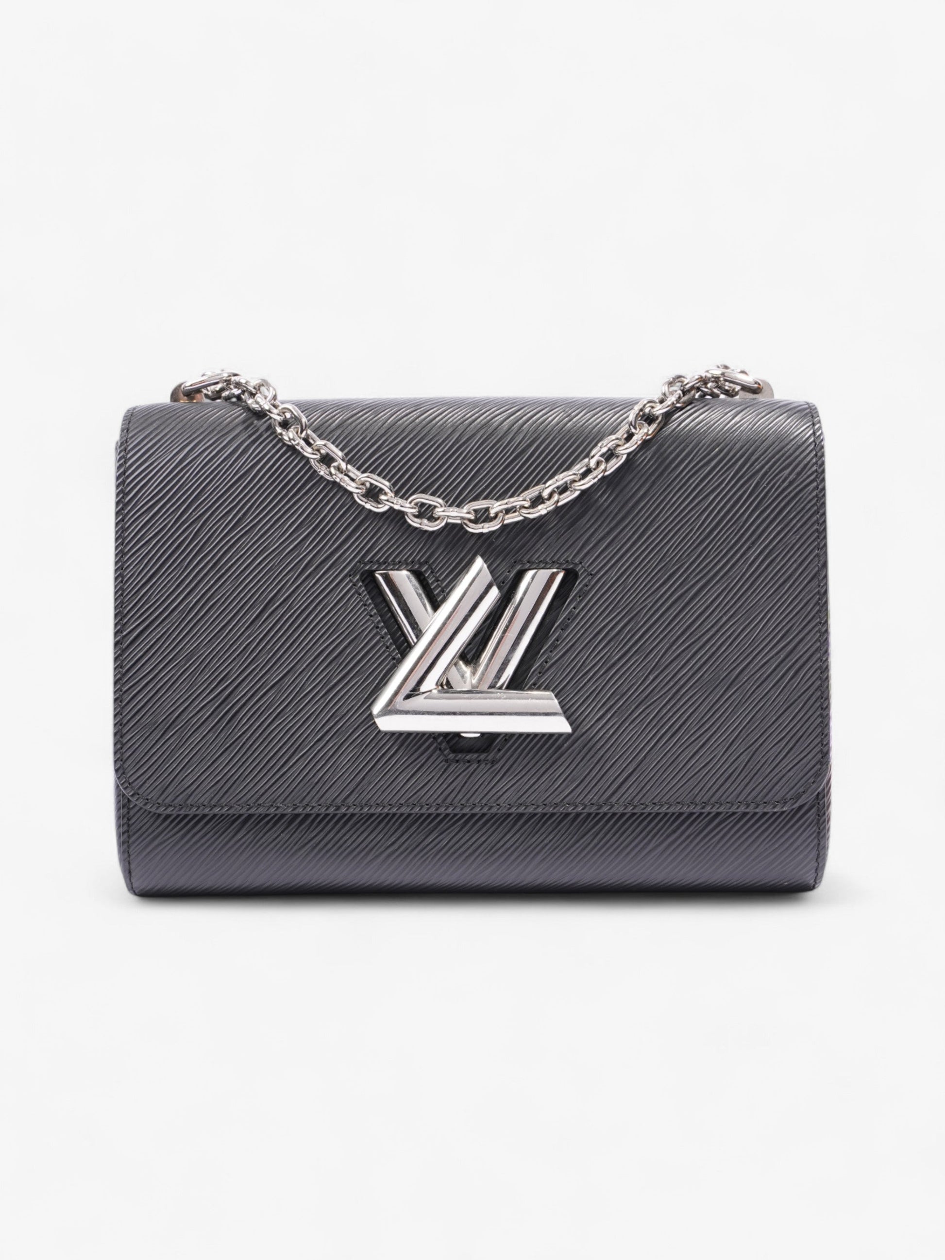 Louis Vuitton Twist Chain Bag Black Leather MM