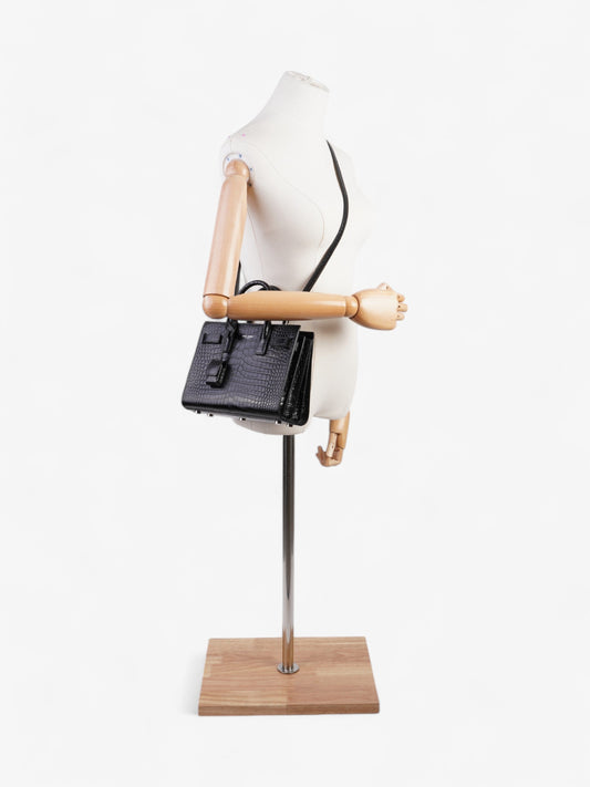 Saint Laurent Sac De Jour Black Embossed Leather Nano