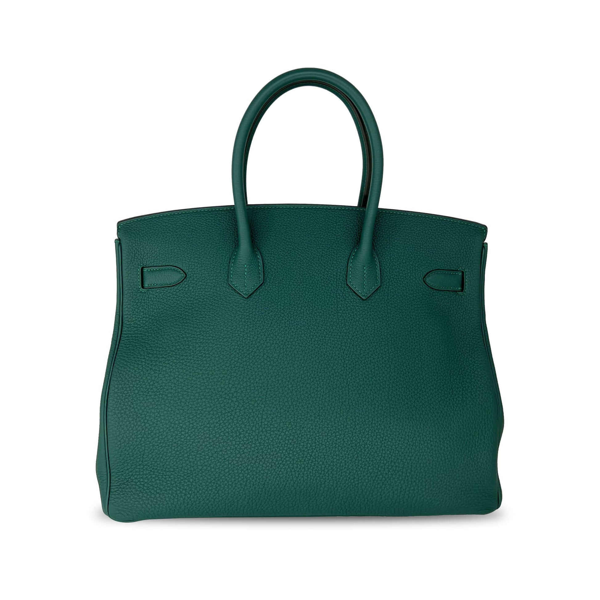   Luxury Hermes Birkin Malachite Togo Designer Bag B35 GHW