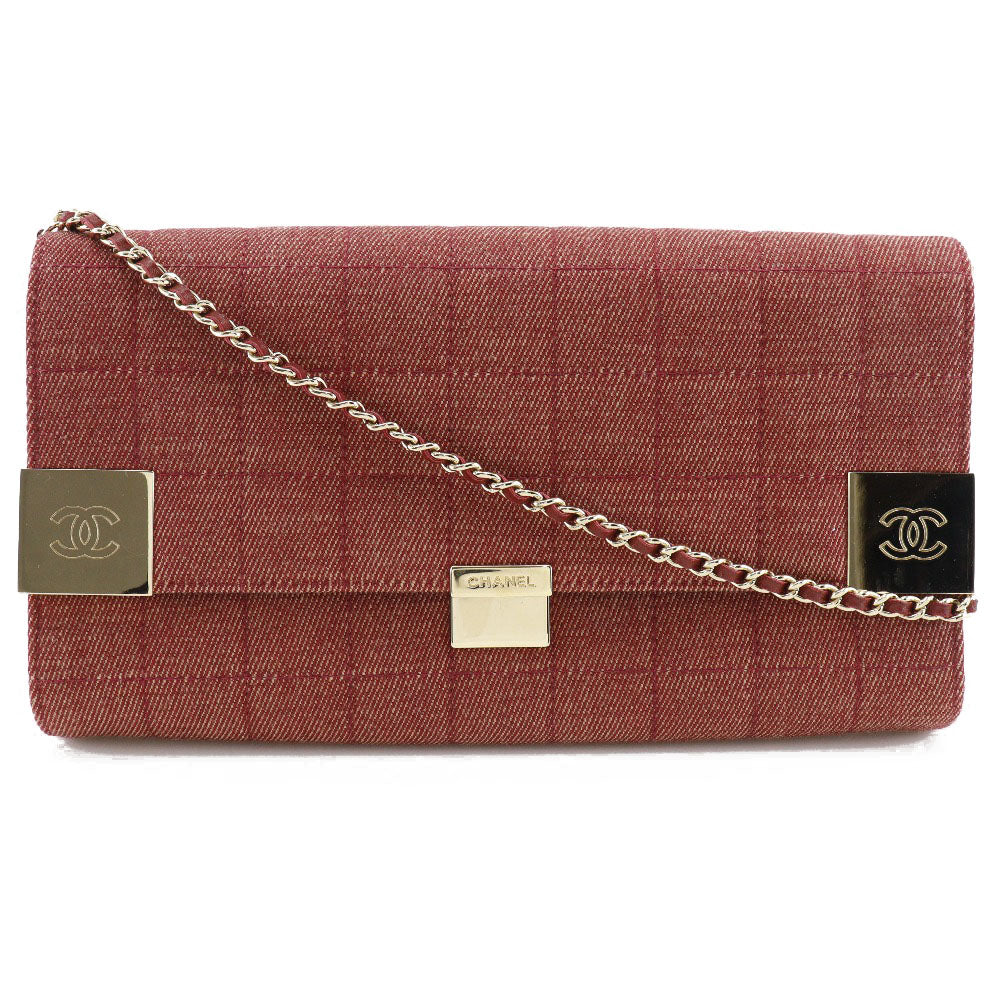 Chanel Cotton Canvas Chain Shoulder Bag Classic Flap