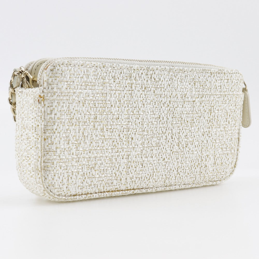 Chanel Tweed Deauville Chain Shoulder Bag Classic Flap