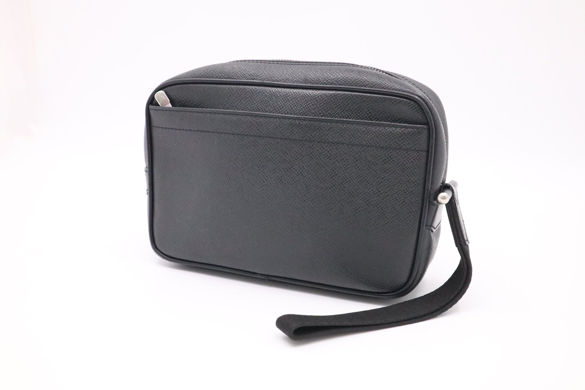 Louis Vuitton Wrist Bag in Dark Grey Taiga Leather