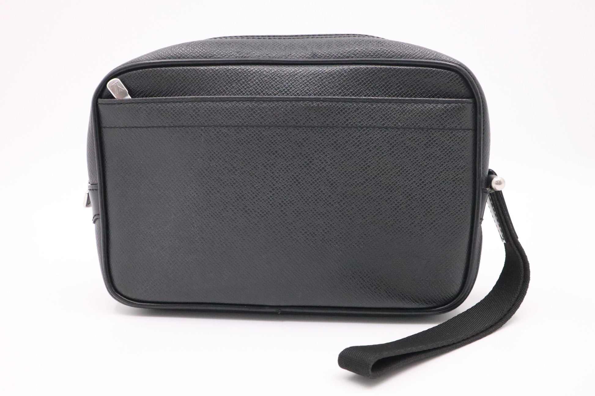 Louis Vuitton Wrist Bag in Dark Grey Taiga Leather