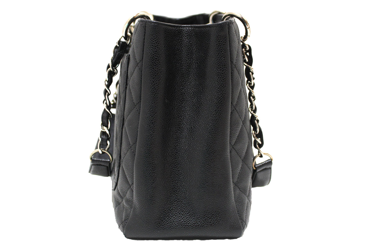 Chanel Black Quilted Caviar Leather Grand Shopper Tote Shoulder Bag