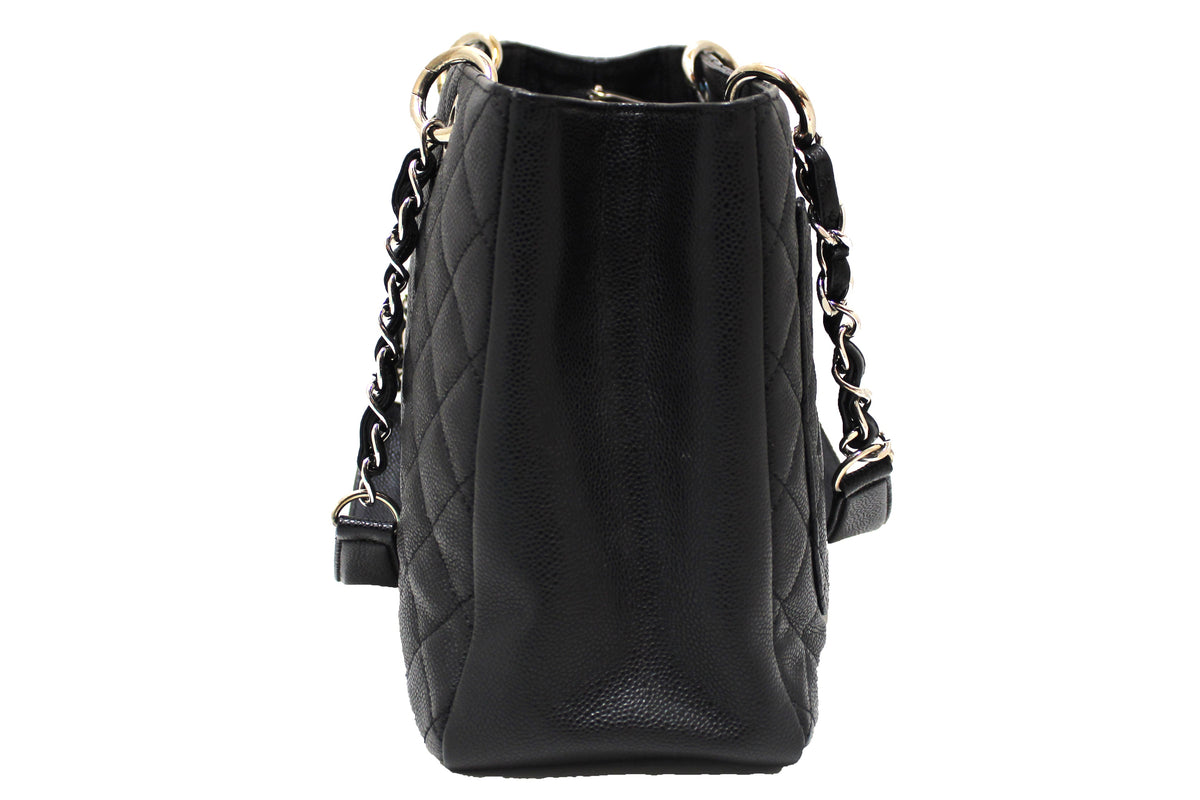 Chanel Black Quilted Caviar Leather Grand Shopper Tote Shoulder Bag
