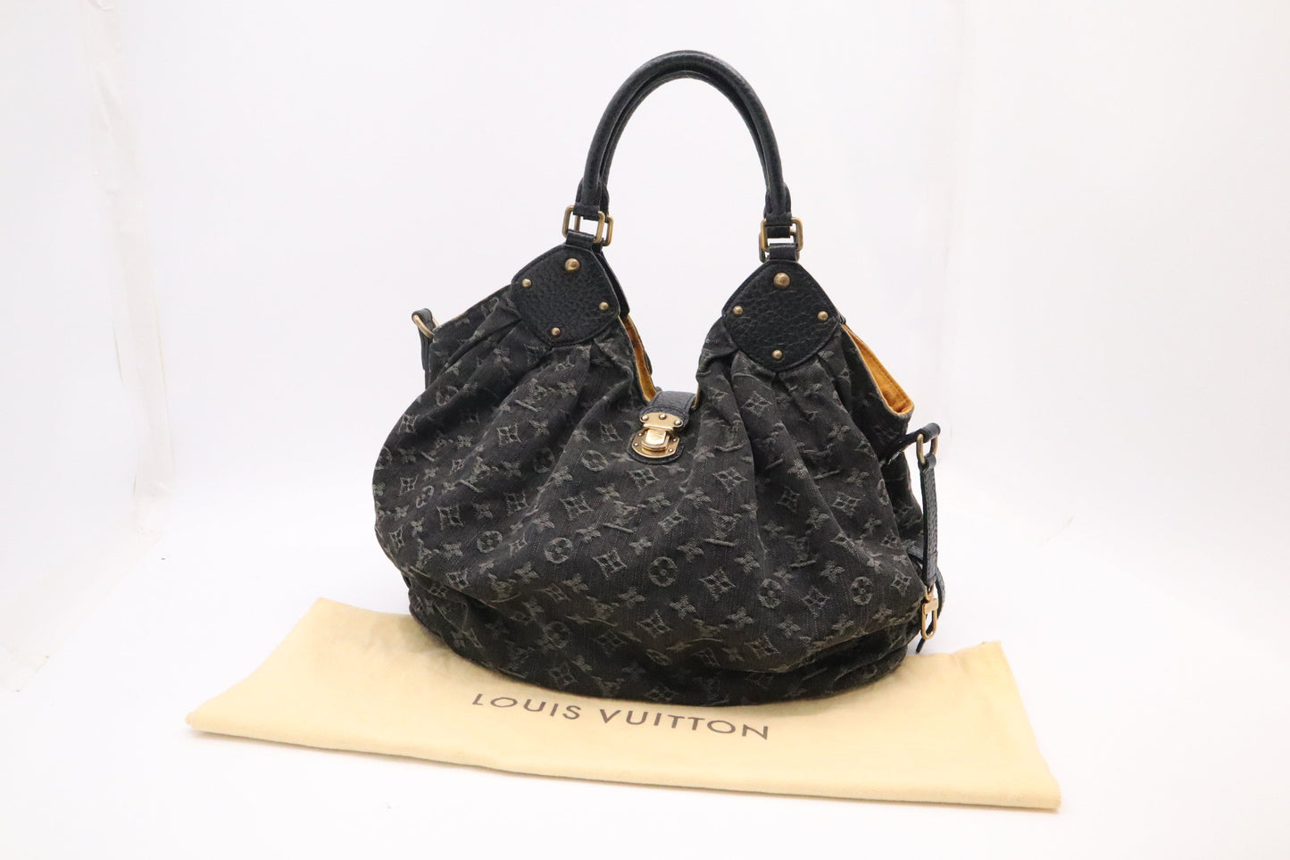 Louis Vuitton XL Hobo in Black Monogram Denim Canvas