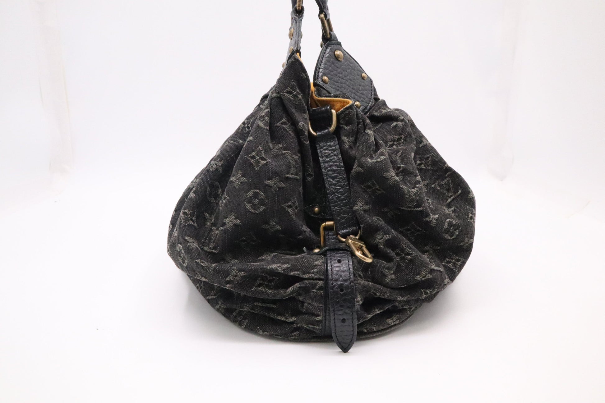 Louis Vuitton XL Hobo in Black Monogram Denim Canvas
