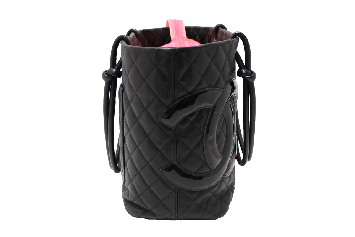 Chanel Black Quilted Calfskin Leather Large Cambon Tote Shoulder Bag