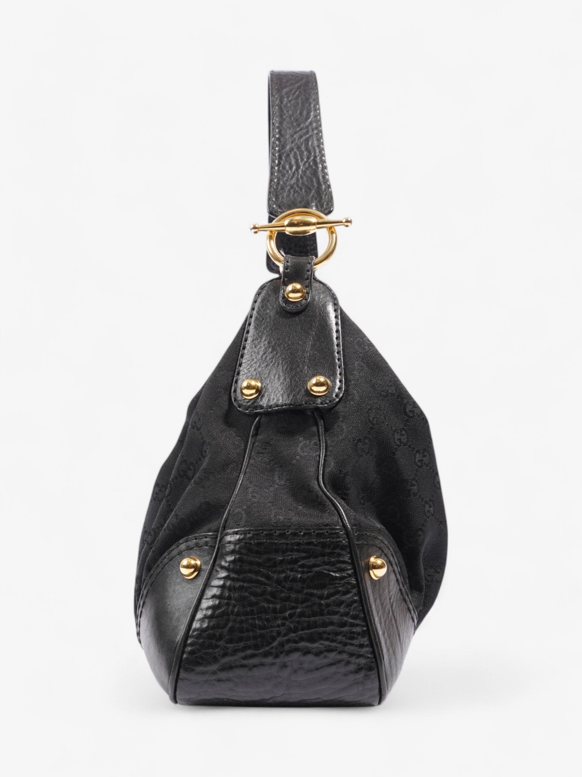 Gucci Jockey Hobo Black / GG Supreme Canvas Medium