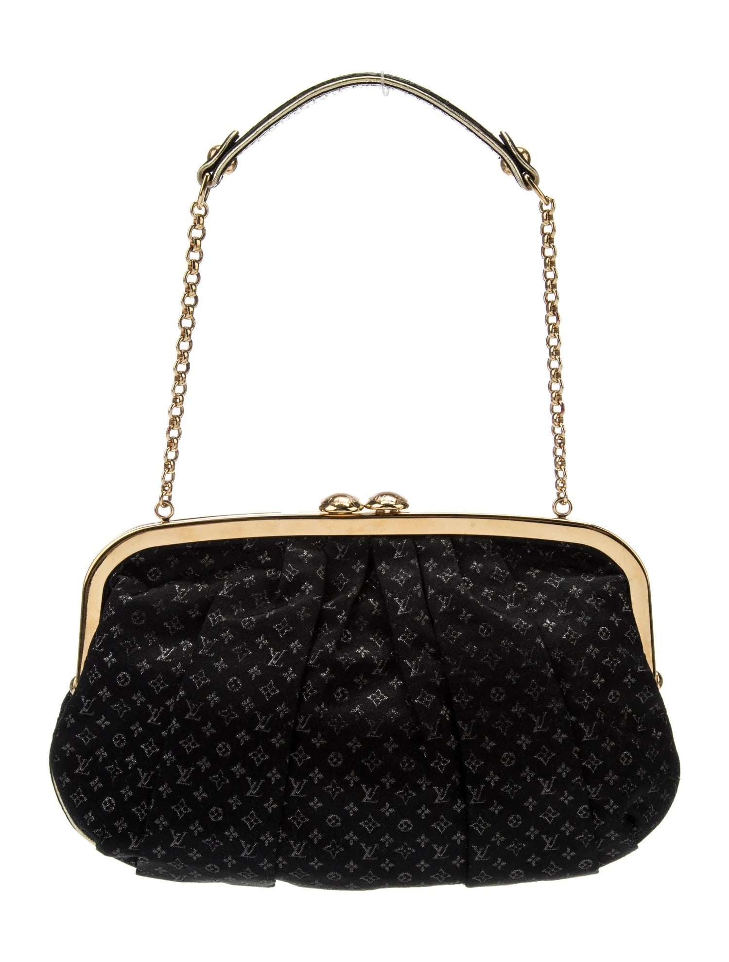 LOUIS VUITTON SATIN MONOGRAM AUMONIERE CLUTCH BAG