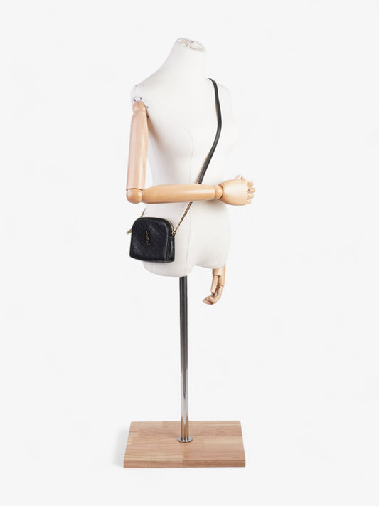 Saint Laurent Gaby Black Matelasse Leather Mini