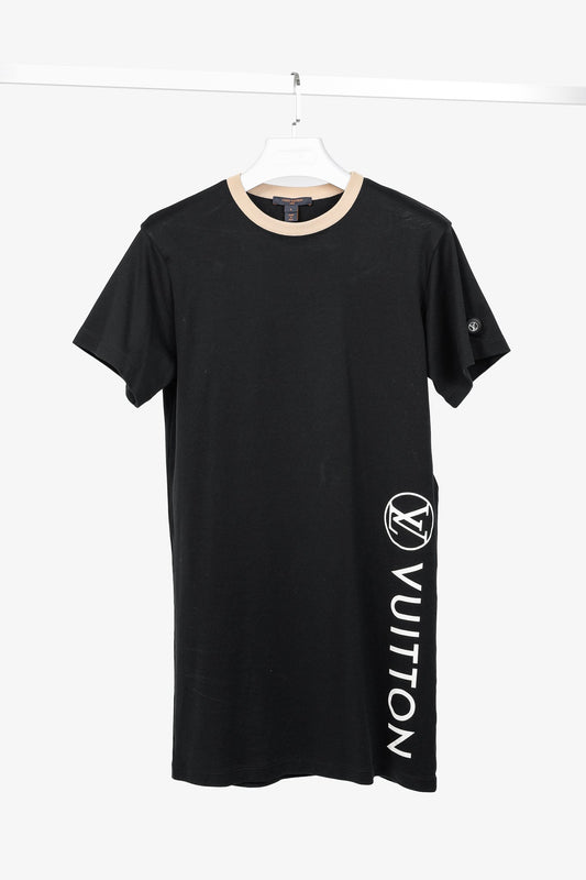 Louis Vuitton Vuittamins Black Cotton Jersey Logo T-Shirt Dress