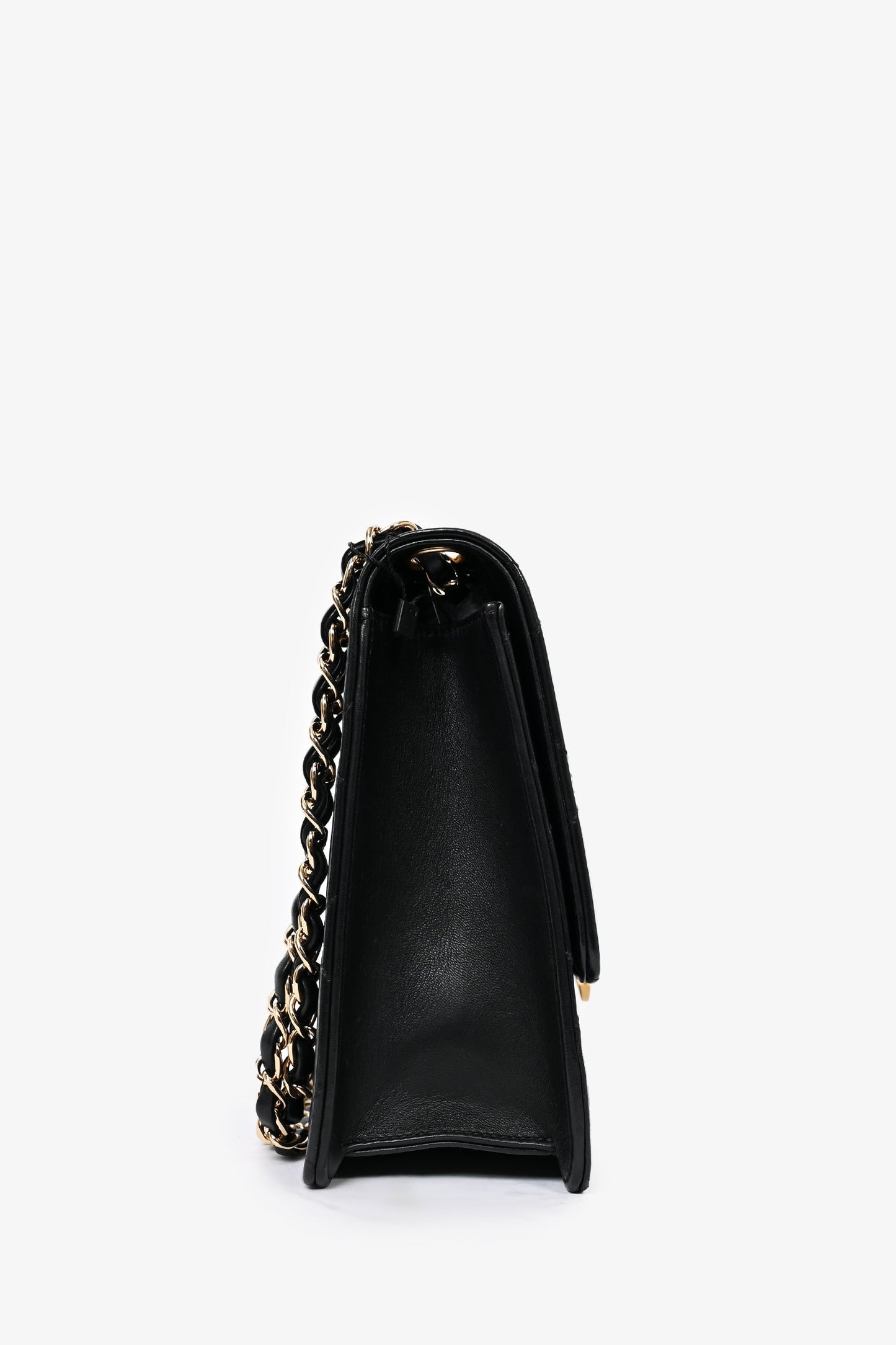 Chanel Black Lambskin 2013/14 CC Golden Class Large Flap Shoulder Bag