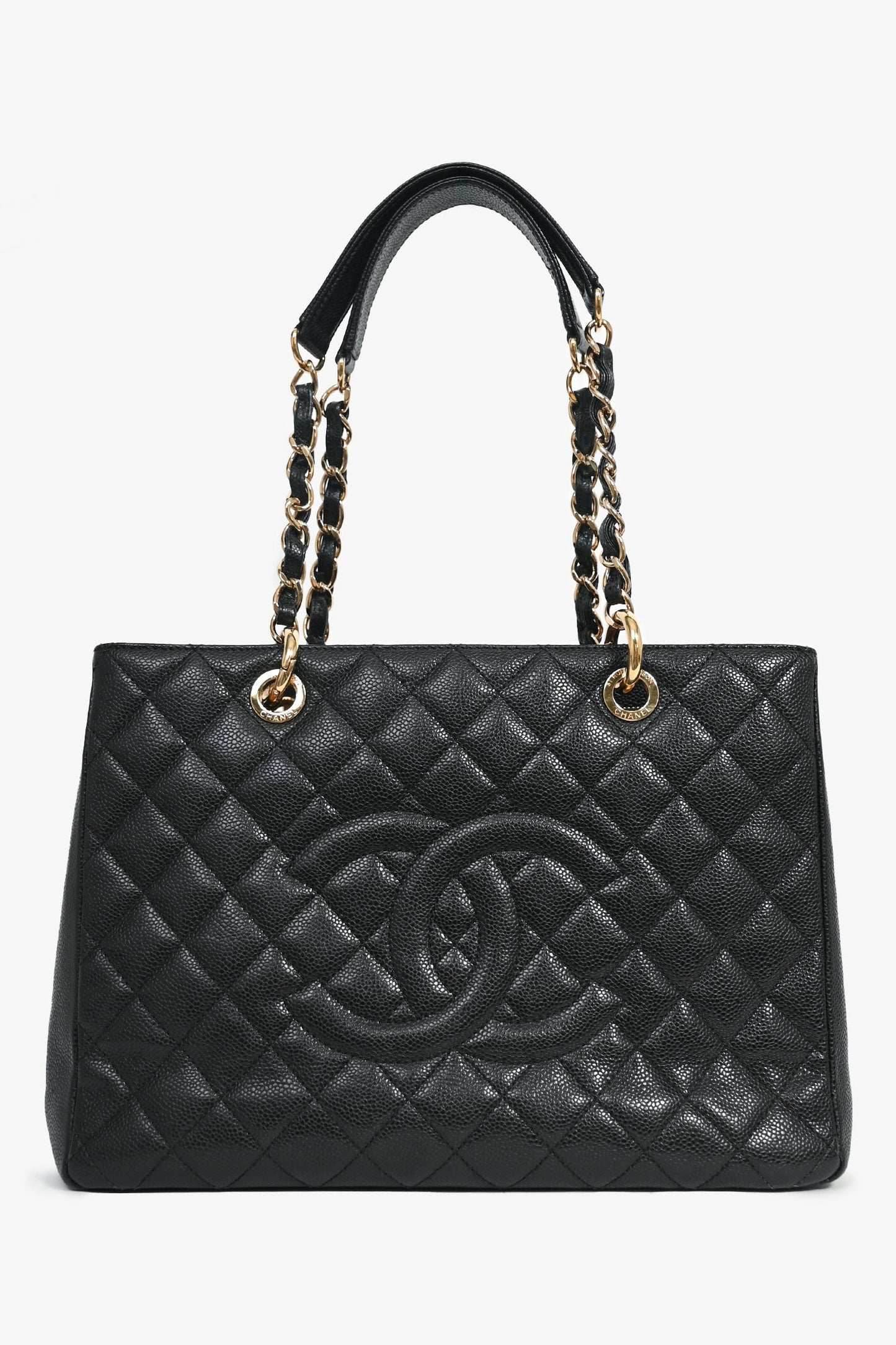Chanel 2011-12 Black Caviar Leather Grand Shopping Tote GHW