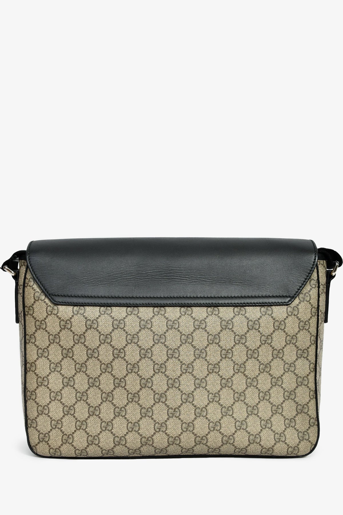 Gucci Brown/Black GG Supreme Web Detail Messenger Bag
