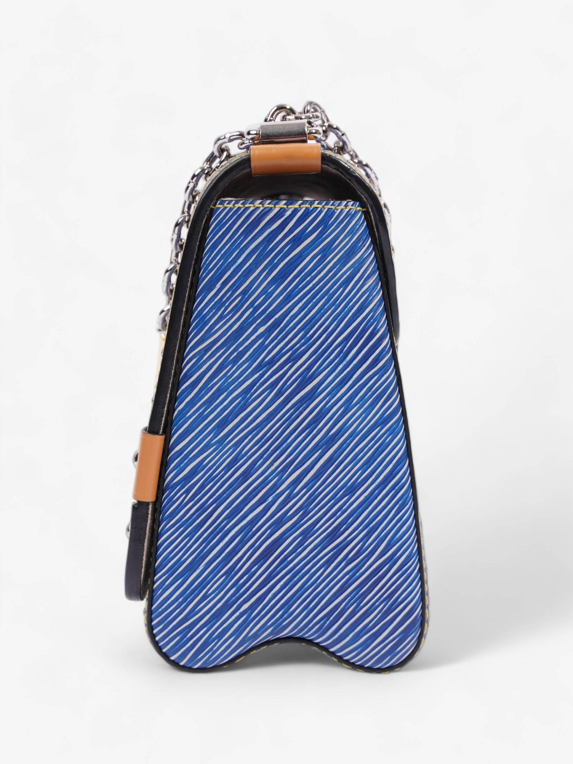 Louis Vuitton Twist Handbag Limited Edition Trunk MM Blue / Tan / Black Epi Leather