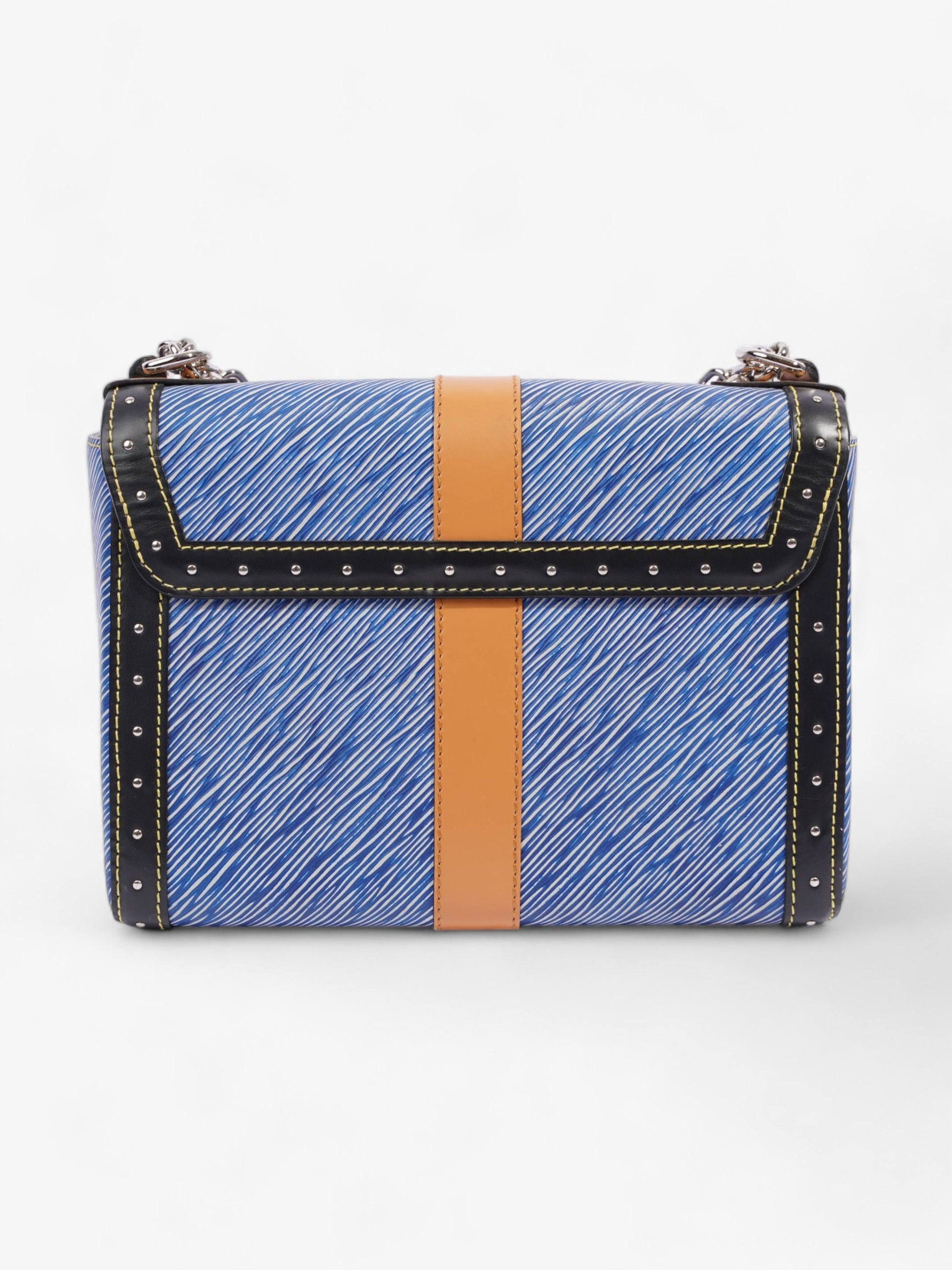 Louis Vuitton Twist Handbag Limited Edition Trunk MM Blue / Tan / Black Epi Leather