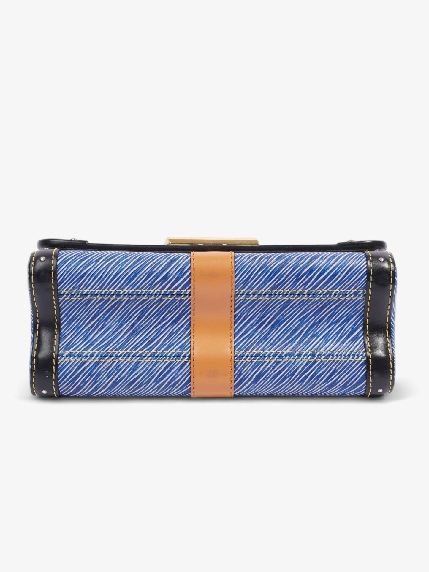 Louis Vuitton Twist Handbag Limited Edition Trunk MM Blue / Tan / Black Epi Leather