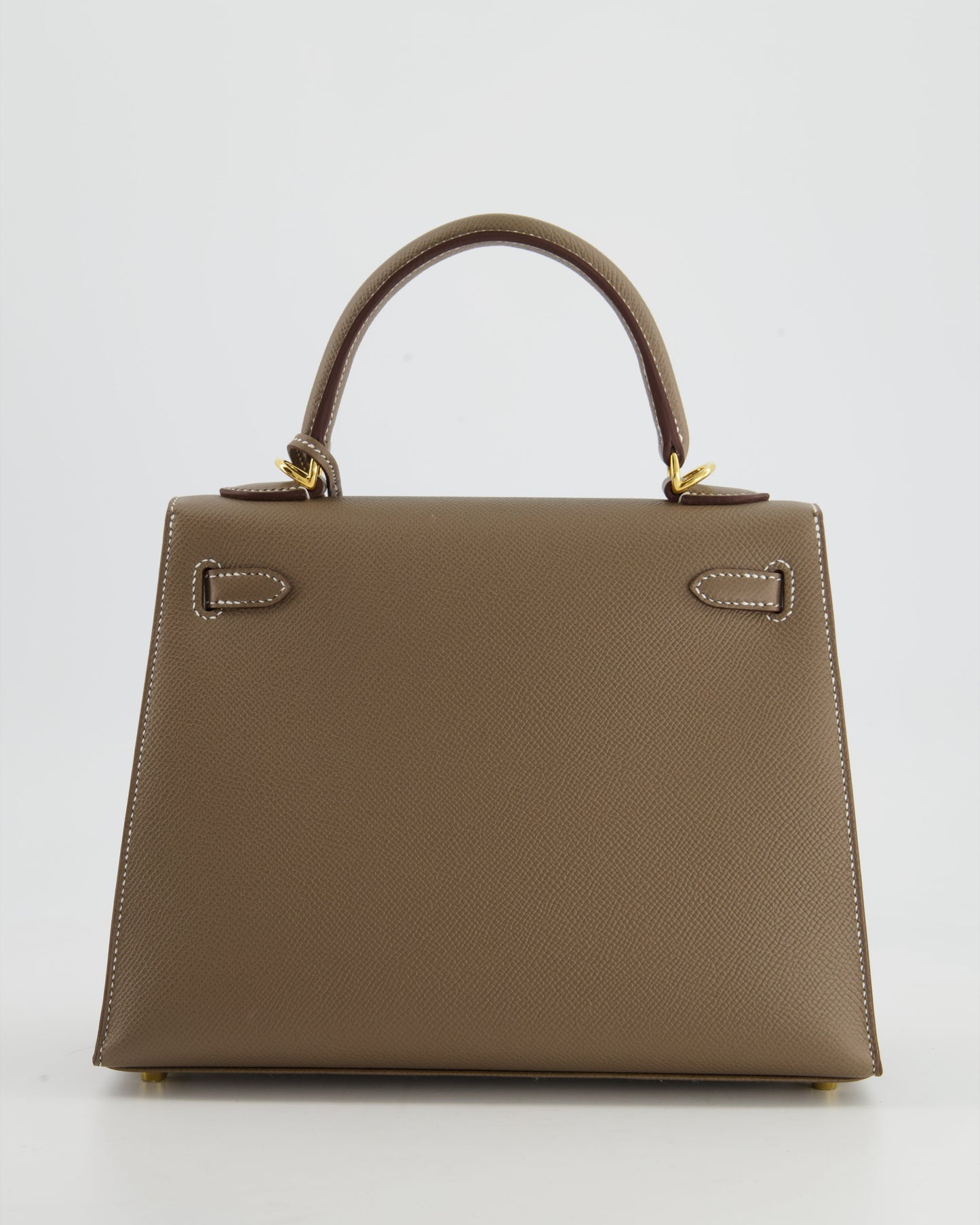 Hermes Kelly 25 Sellier Bag in Etoupe Epsom Leather and Gold Hardware