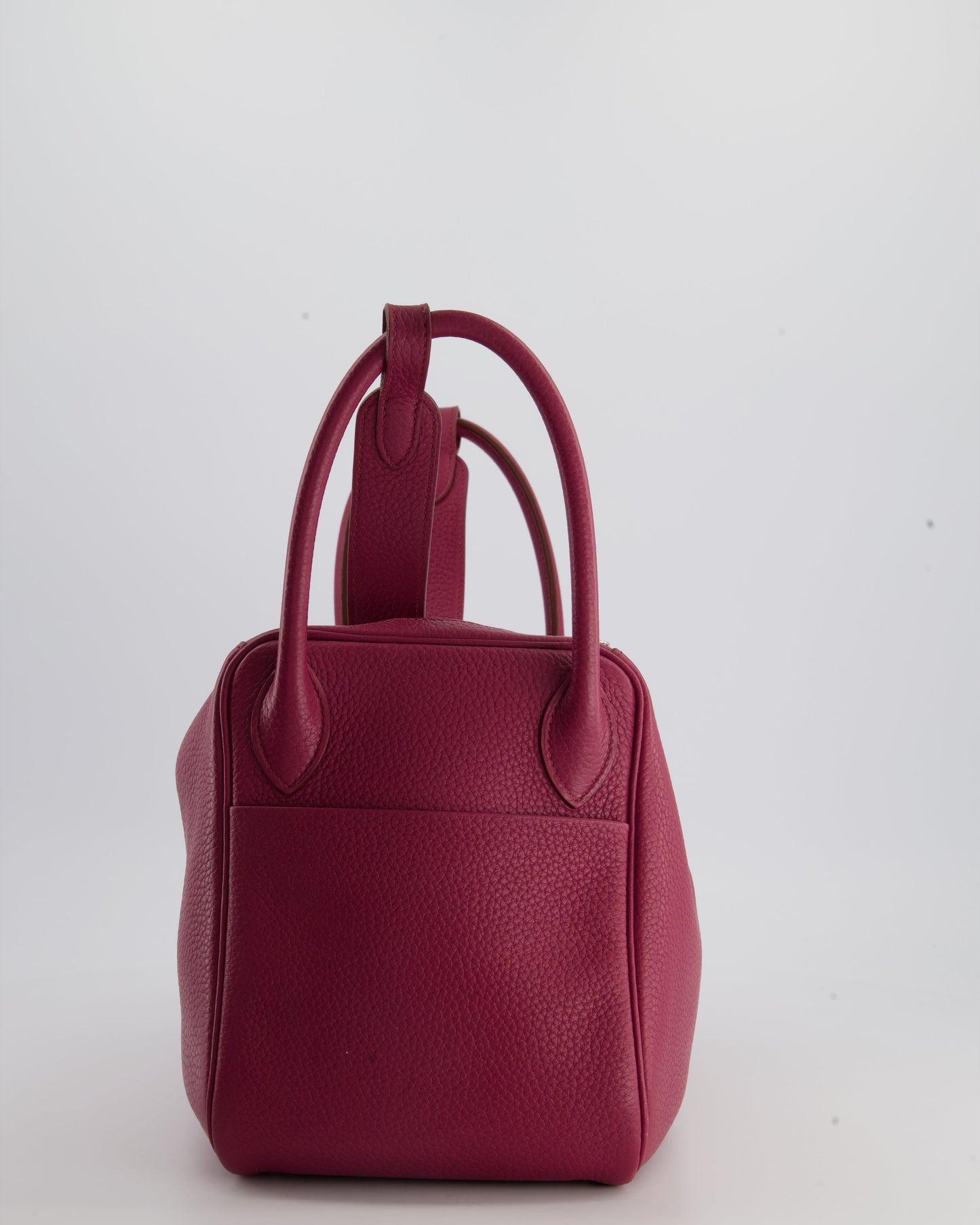 Hermes Lindy Bag 30cm in Rouge Galance in Togo Leather with Palladium Hardware