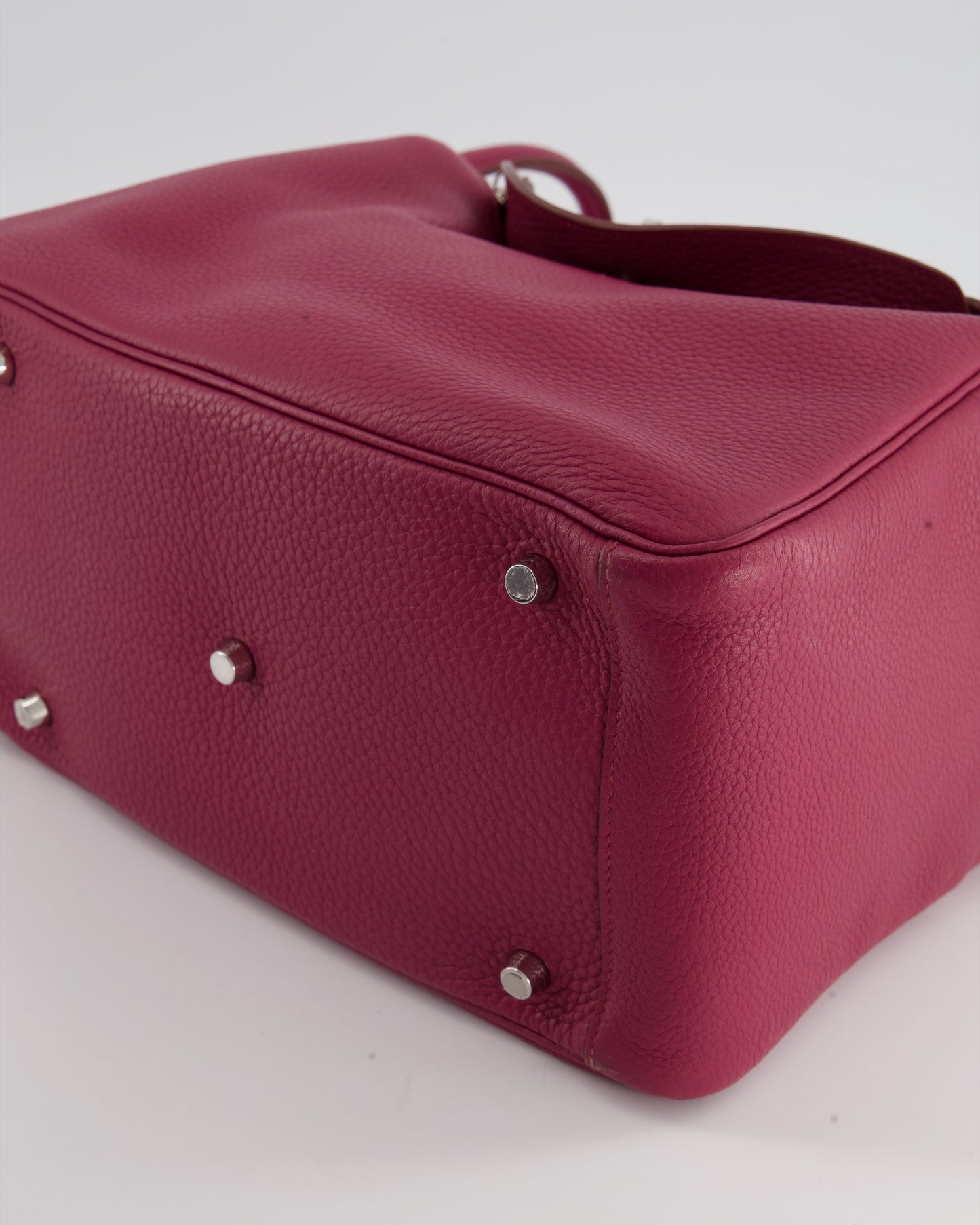 Hermes Lindy Bag 30cm in Rouge Galance in Togo Leather with Palladium Hardware