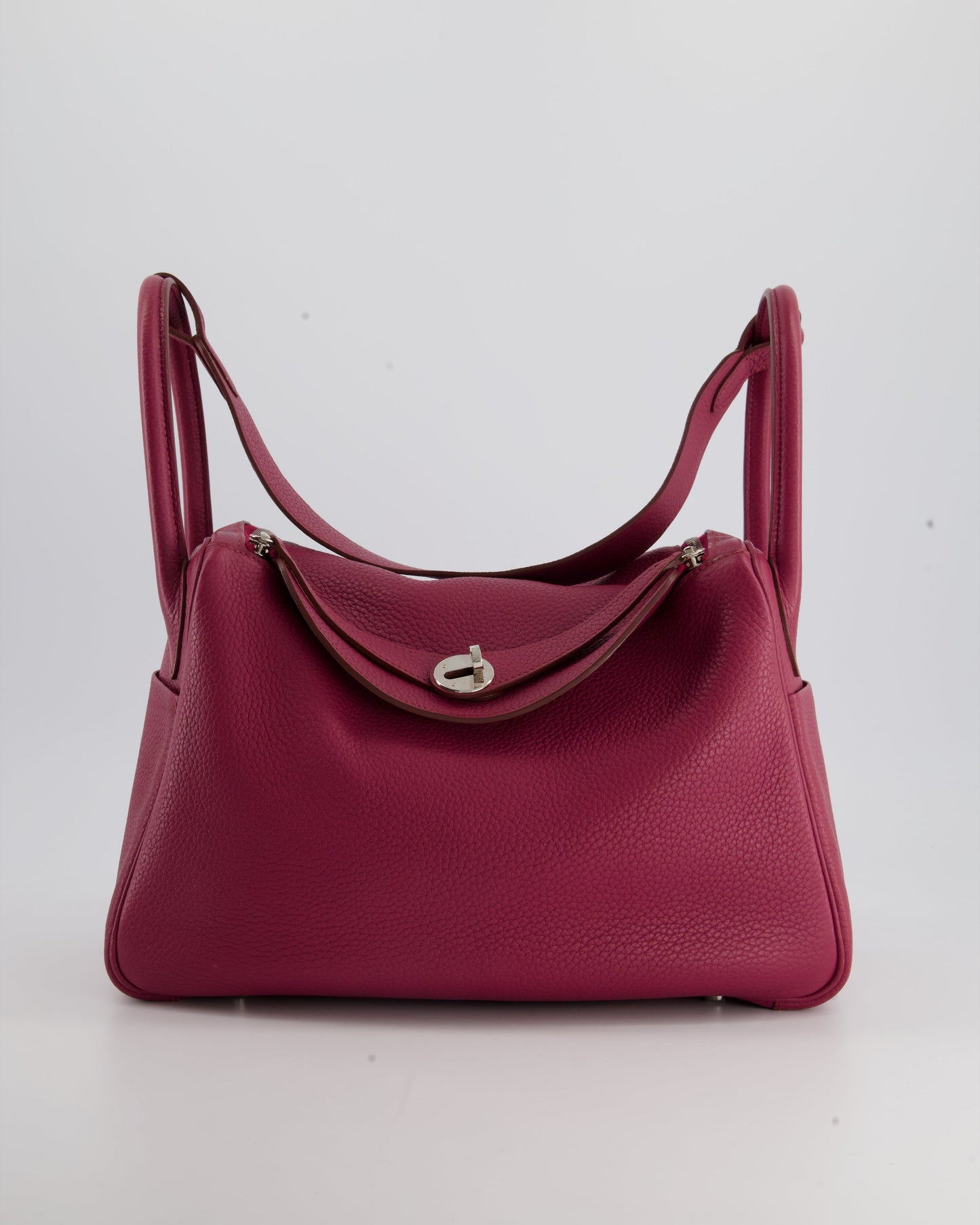 Hermes Lindy Bag 30cm in Rouge Galance in Togo Leather with Palladium Hardware