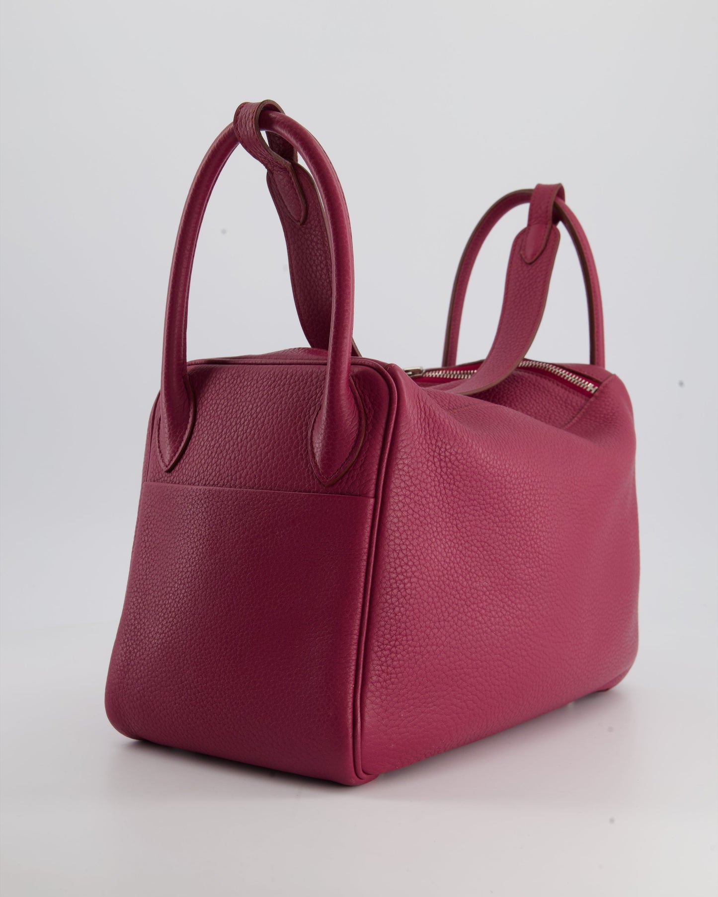 Hermes Lindy Bag 30cm in Rouge Galance in Togo Leather with Palladium Hardware
