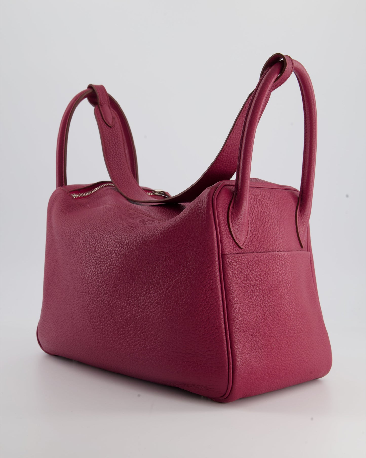 Hermes Lindy Bag 30cm in Rouge Galance in Togo Leather with Palladium Hardware