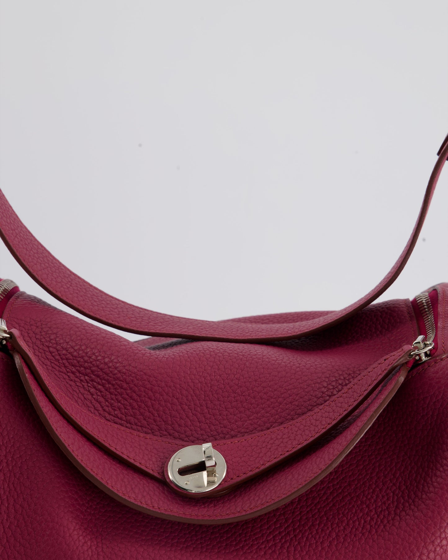 Hermes Lindy Bag 30cm in Rouge Galance in Togo Leather with Palladium Hardware