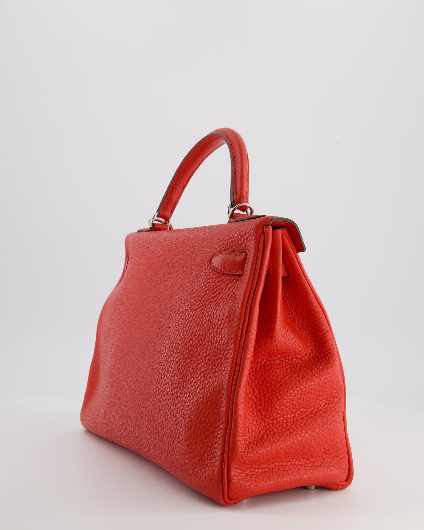 Hermes Kelly 32 Retourne Bag in Geranium Togo Leather and Palladium Hardware