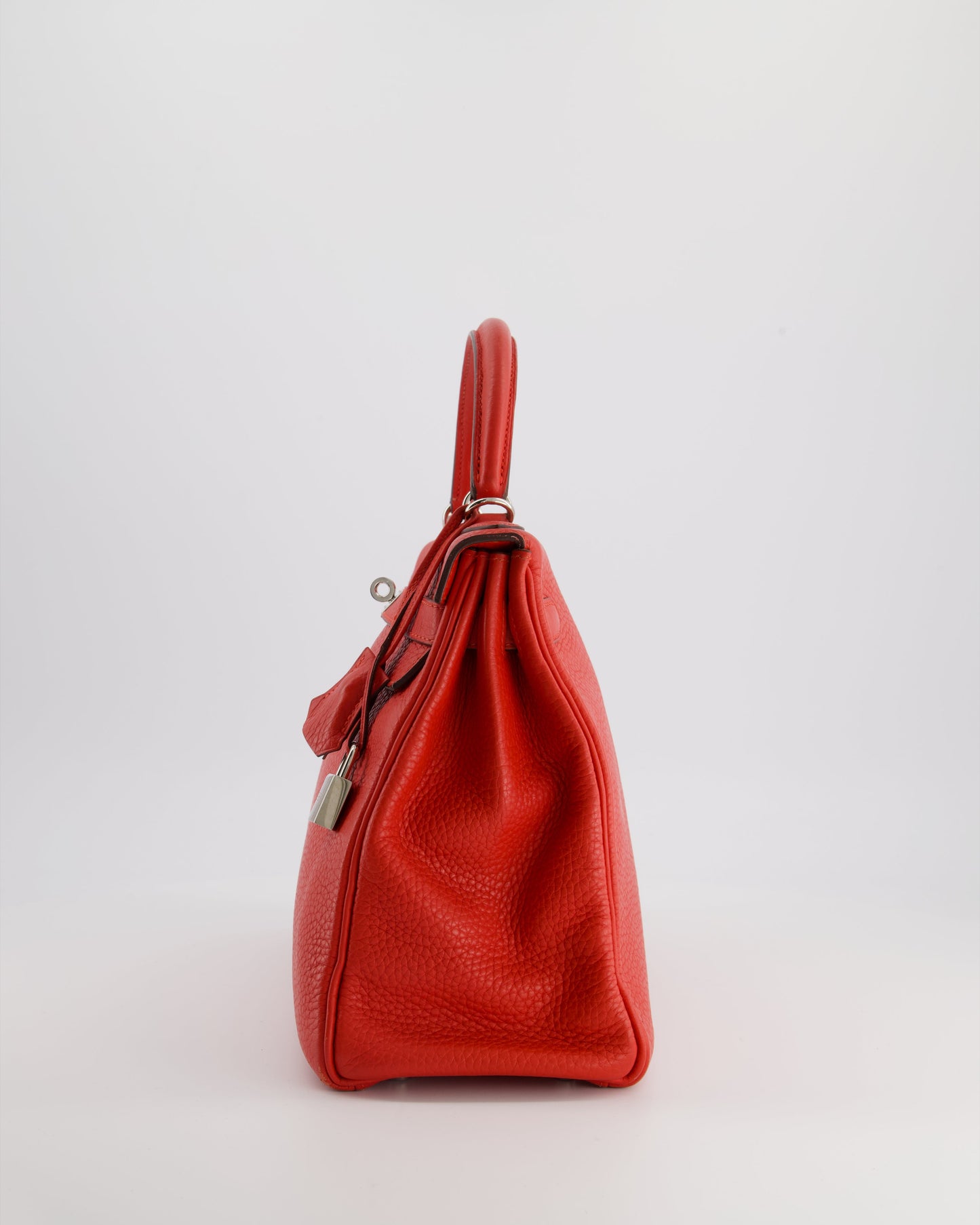 Hermes Kelly 32 Retourne Bag in Geranium Togo Leather and Palladium Hardware