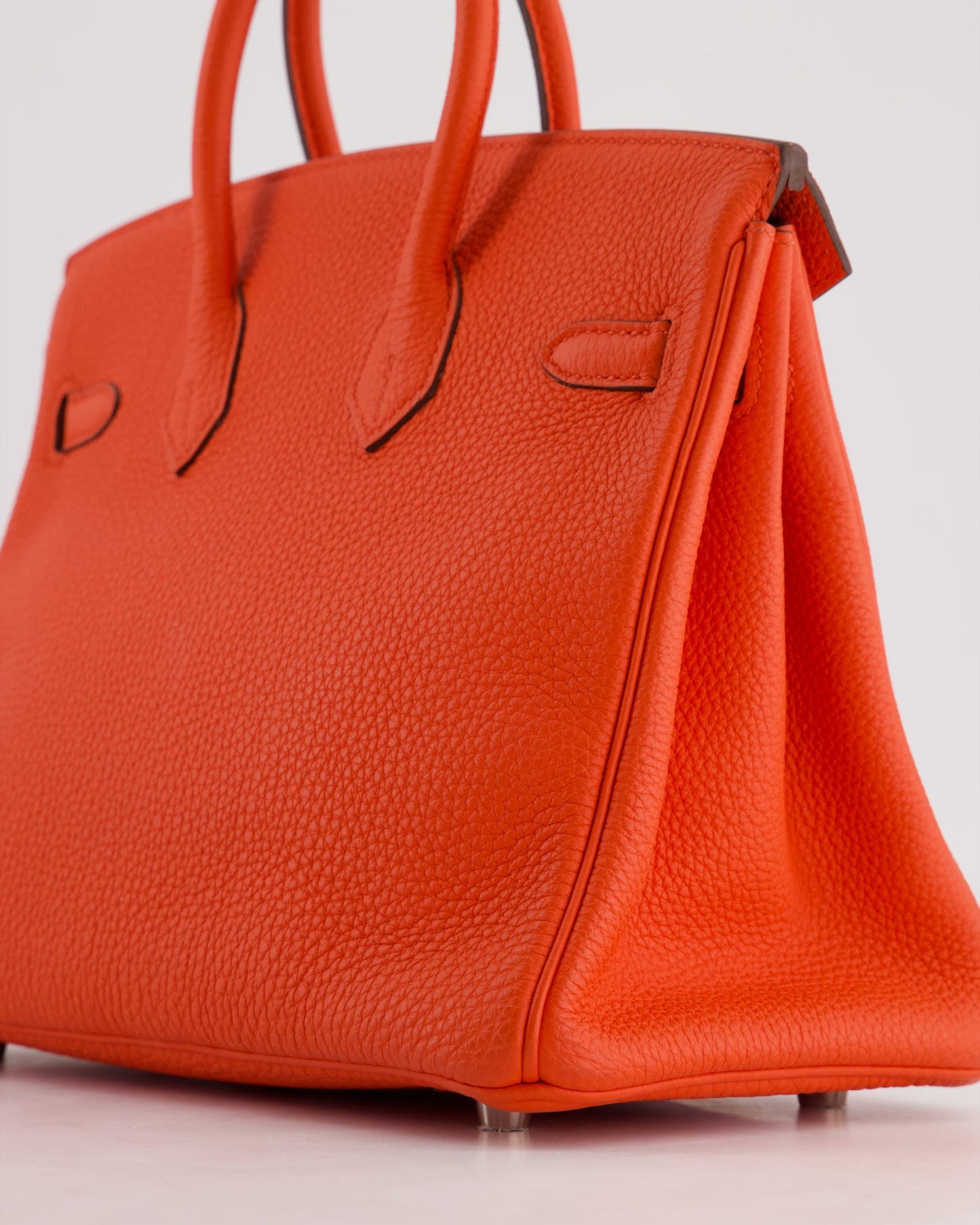 Hermes Birkin 25 Retourne Bag in Capucine Togo Leather and Palladium Hardware