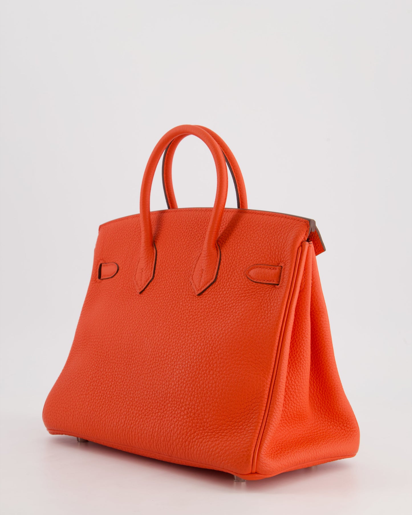 Hermes Birkin 25 Retourne Bag in Capucine Togo Leather and Palladium Hardware