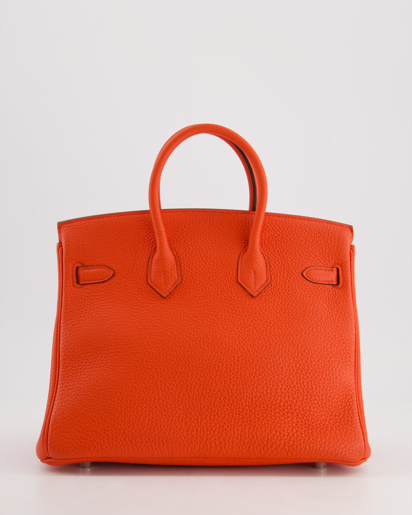Hermes Birkin 25 Retourne Bag in Capucine Togo Leather and Palladium Hardware