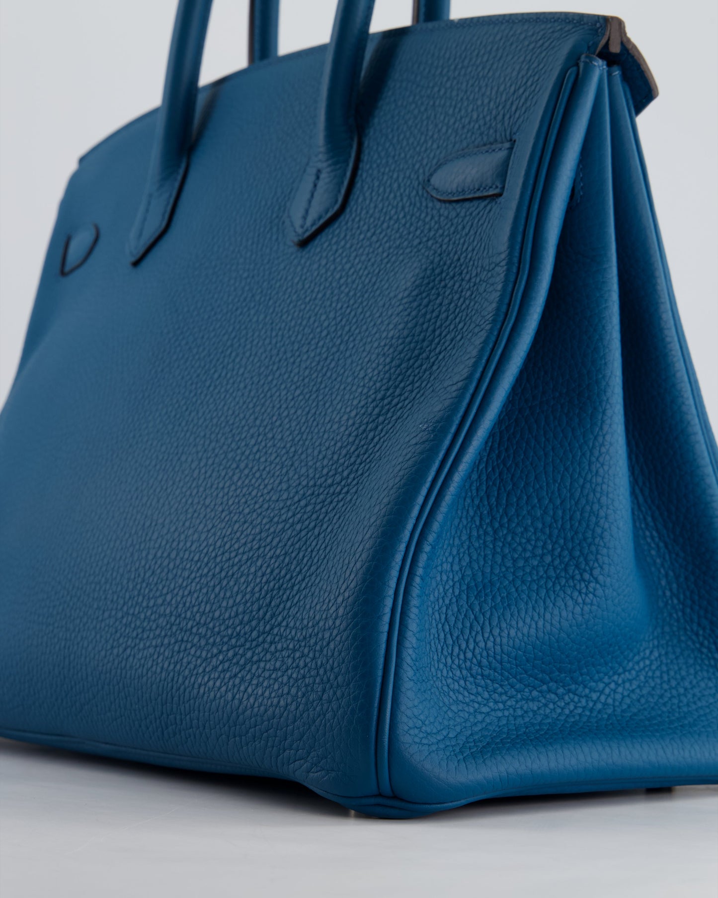 Hermes Birkin 35cm Bag in Blue Petrole Togo Leather with Palladium Hardware