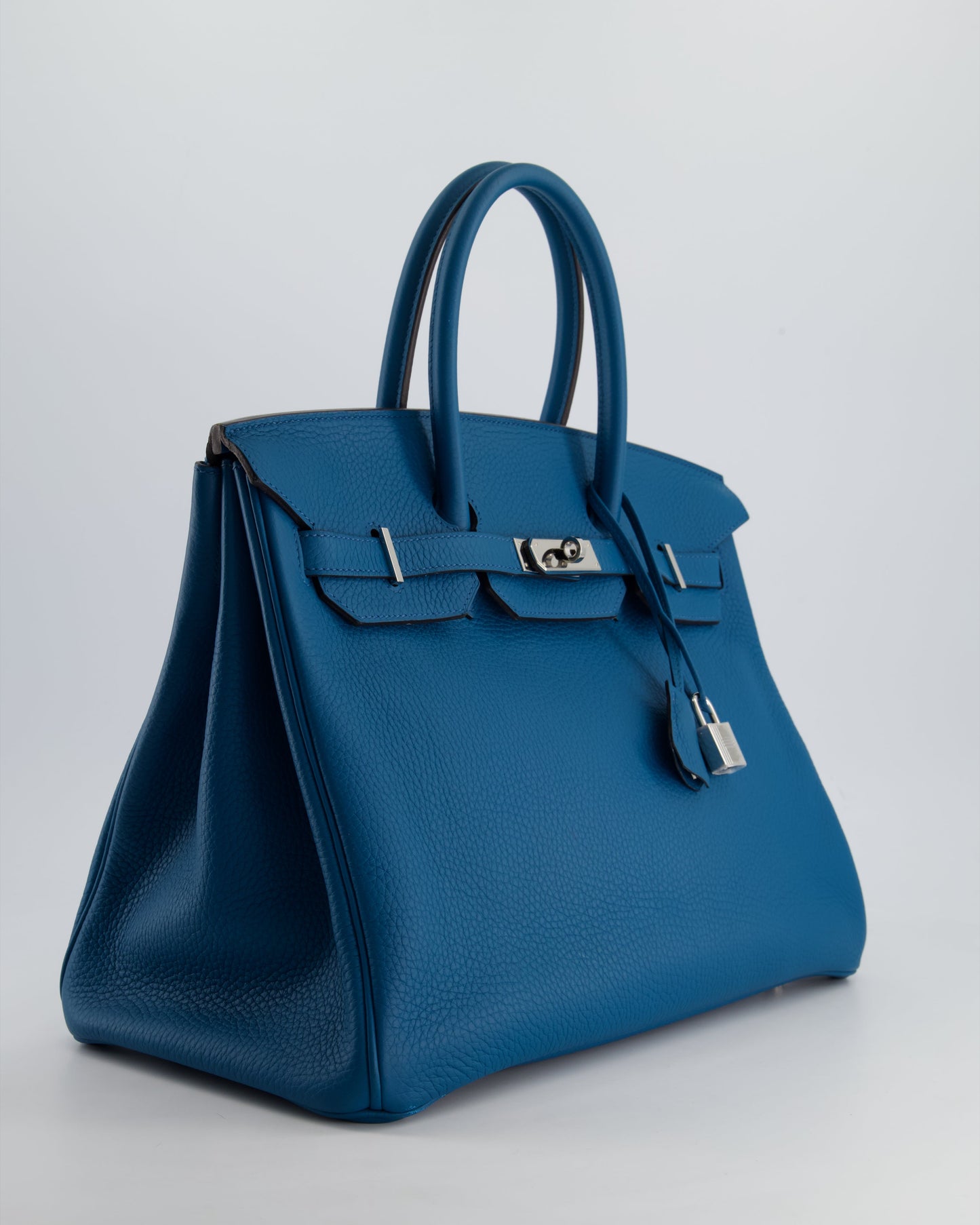 Hermes Birkin 35cm Bag in Blue Petrole Togo Leather with Palladium Hardware
