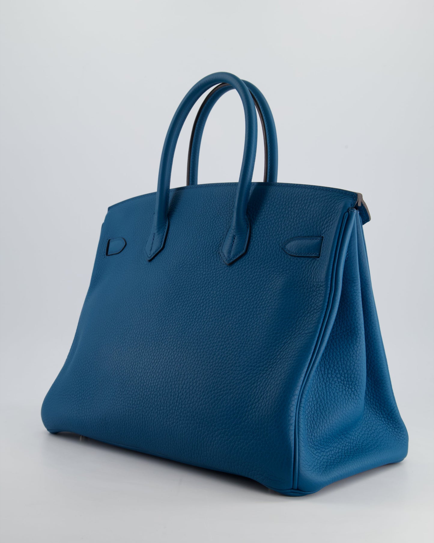 Hermes Birkin 35cm Bag in Blue Petrole Togo Leather with Palladium Hardware