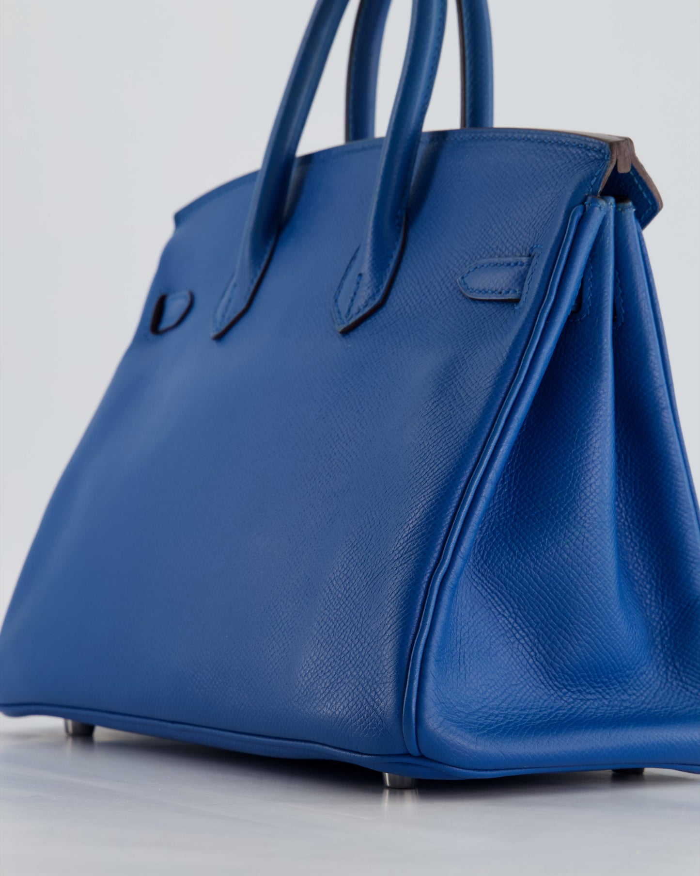 Hermes Birkin 25 Retourne Bag in Bleu De Galice Epsom Leather with Palladium Hardware