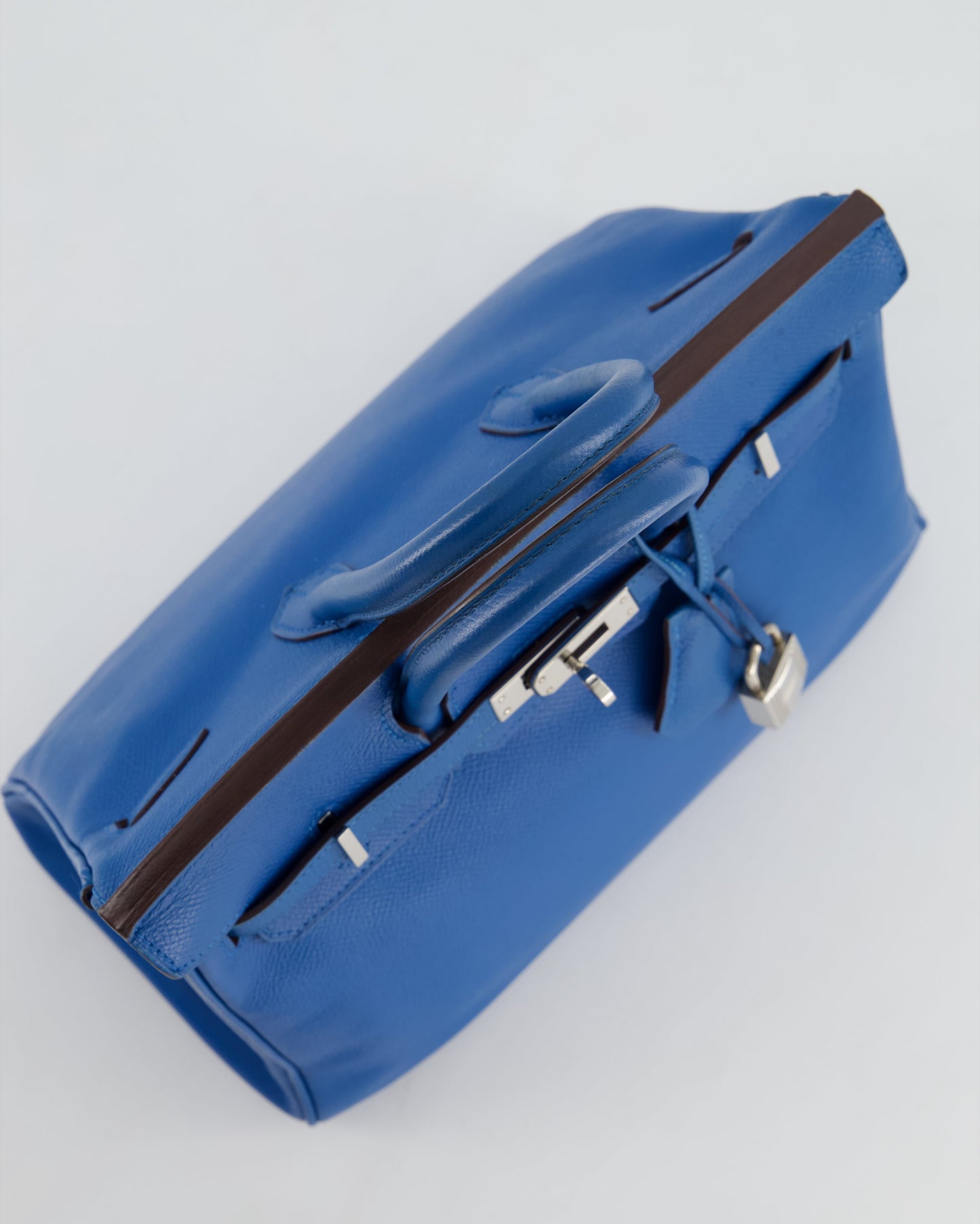 Hermes Birkin 25 Retourne Bag in Bleu De Galice Epsom Leather with Palladium Hardware