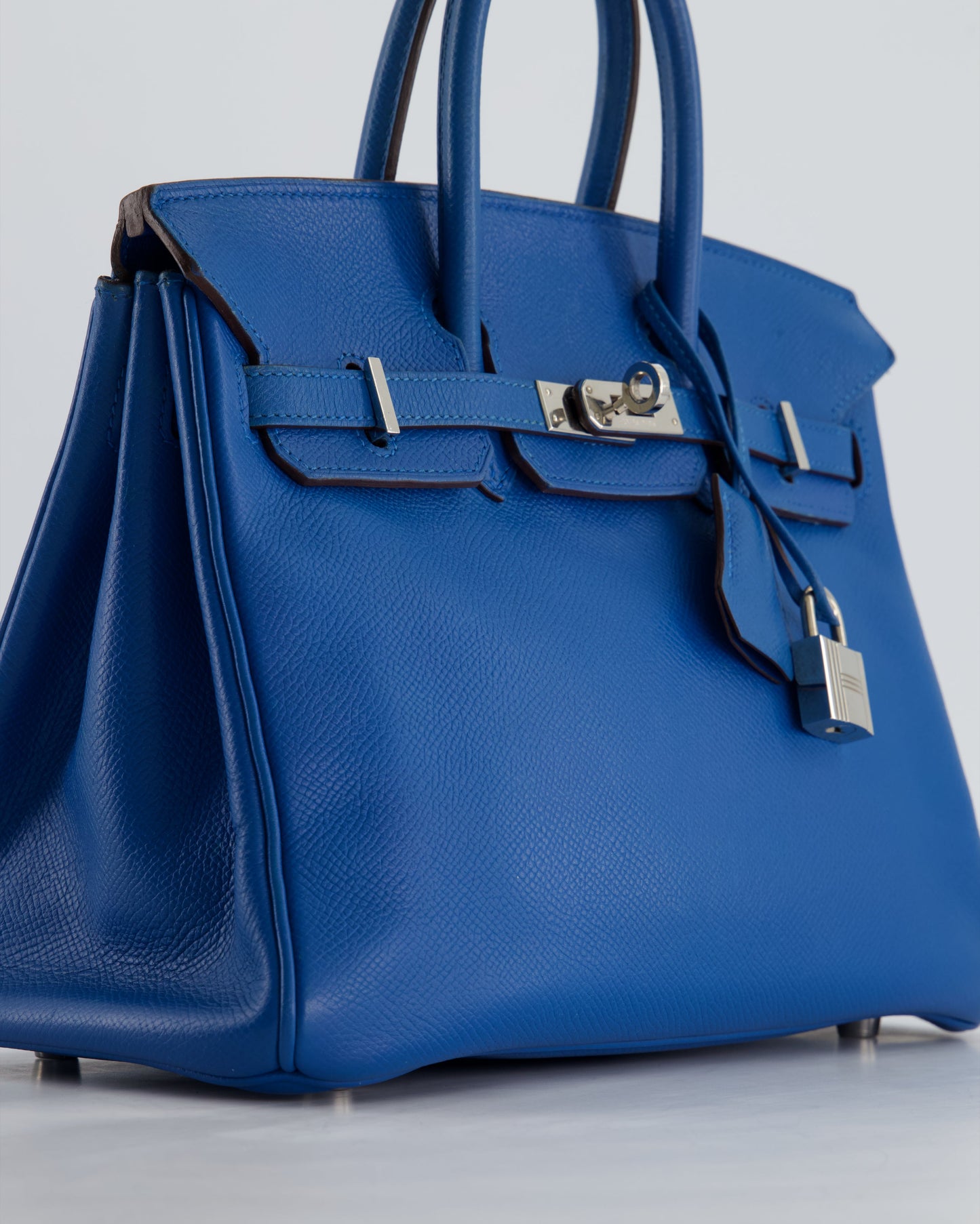 Hermes Birkin 25 Retourne Bag in Bleu De Galice Epsom Leather with Palladium Hardware