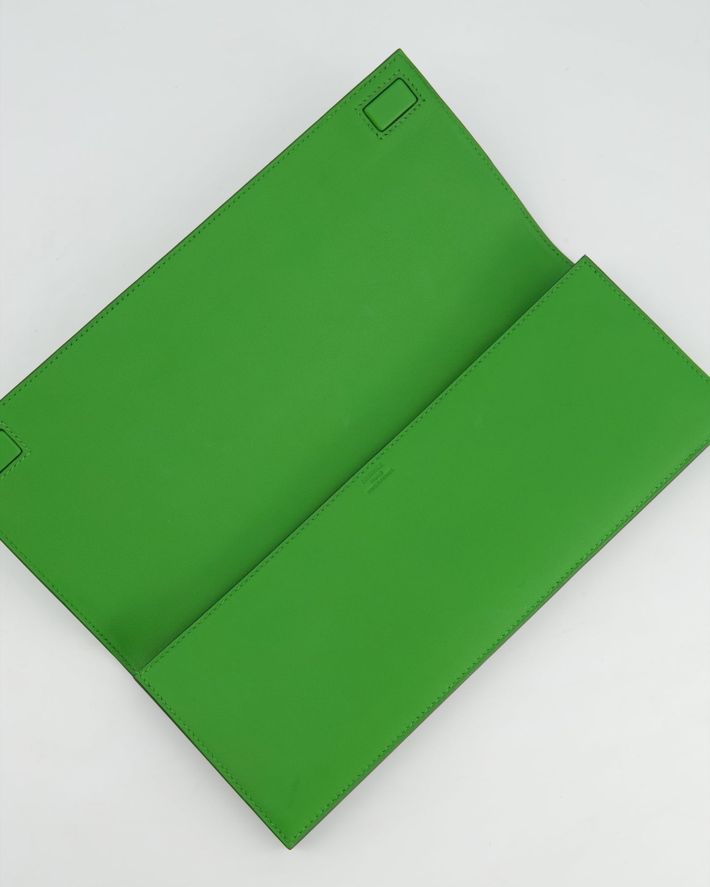 Hermes Birkin Cut Shadow Bag In Vert Yucca Swift Leather