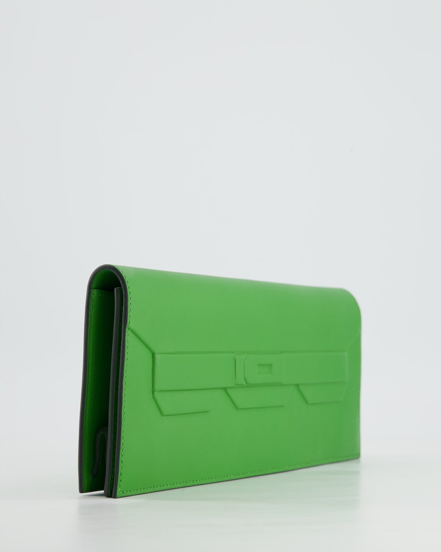 Hermes Birkin Cut Shadow Bag In Vert Yucca Swift Leather