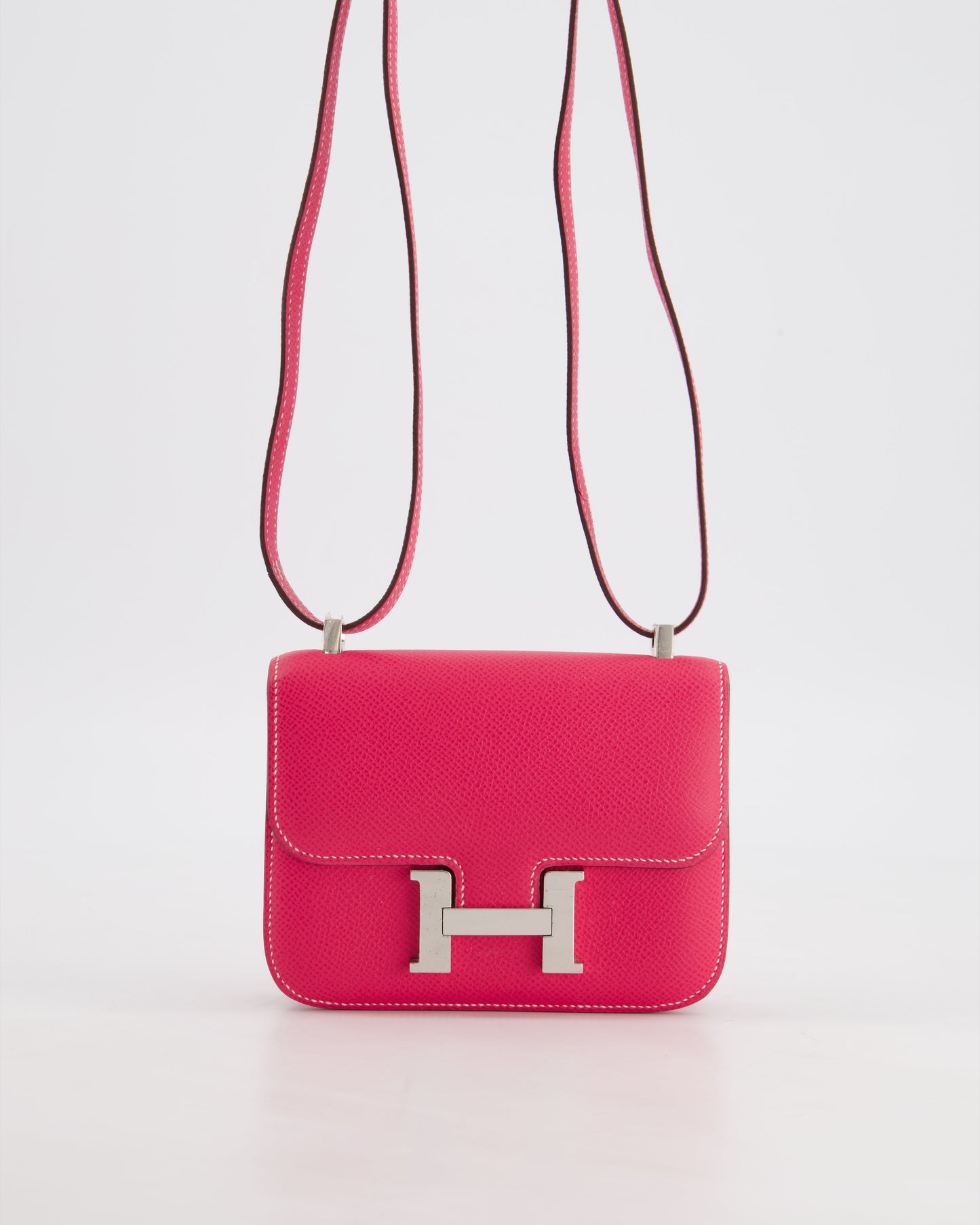 *RARE HOT* Hermes Constance II Micro Bag in Rose Tyrien Epsom Leather with Palladium Hardware