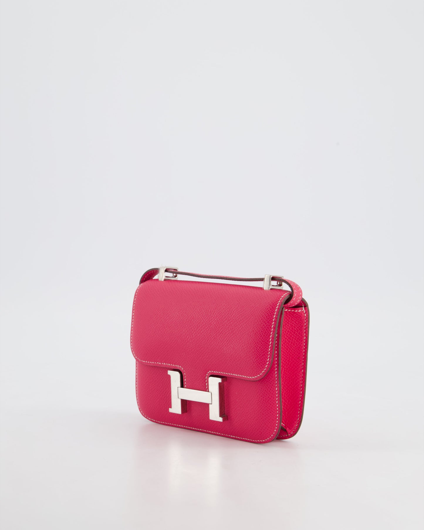 *RARE HOT* Hermes Constance II Micro Bag in Rose Tyrien Epsom Leather with Palladium Hardware