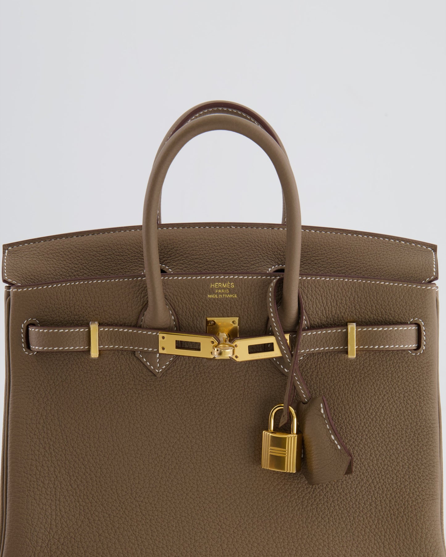 *HOT* Hermes Birkin Retourne 25 Bag in Etoupe Togo Leather with Gold Hardware