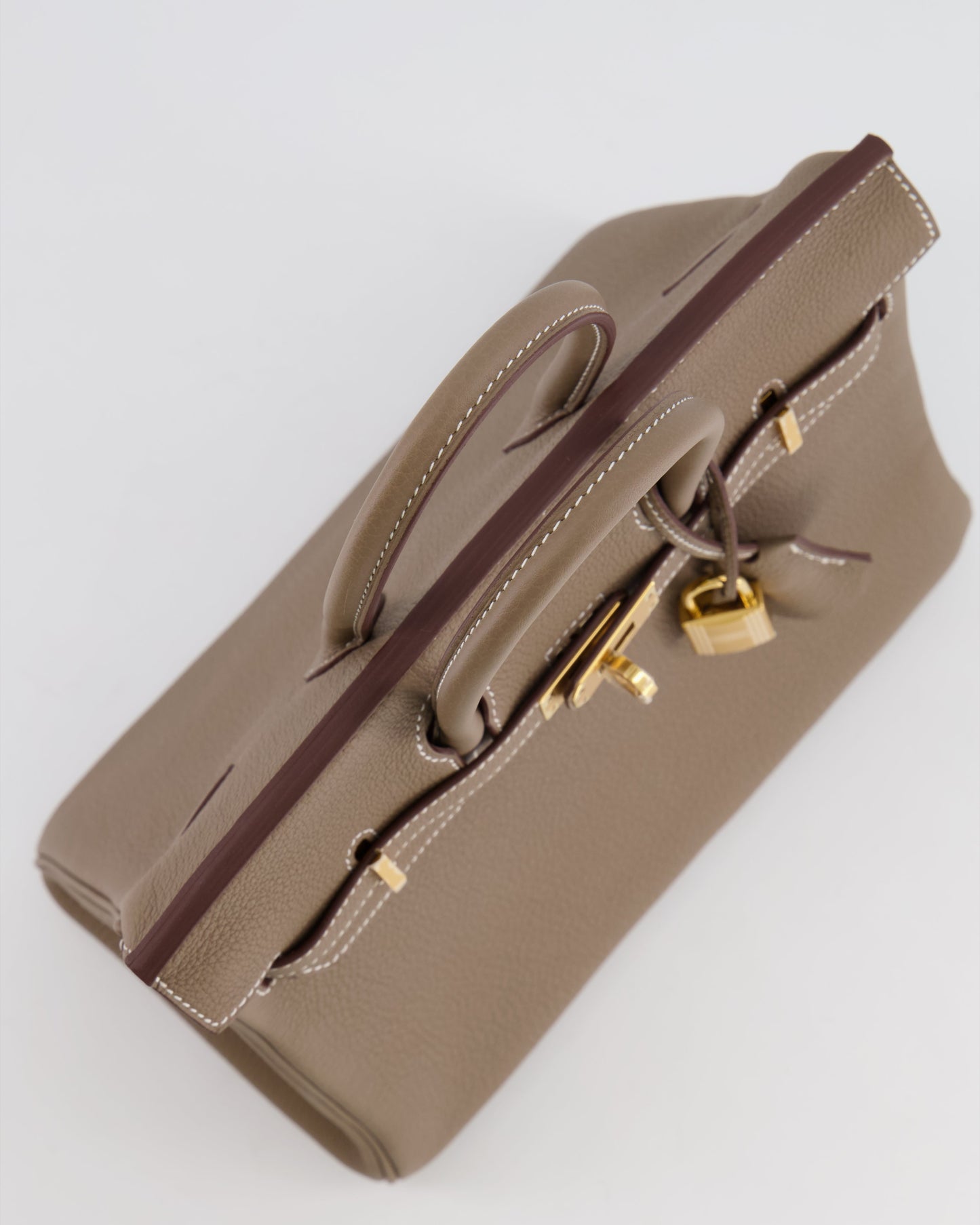 *HOT* Hermes Birkin Retourne 25 Bag in Etoupe Togo Leather with Gold Hardware