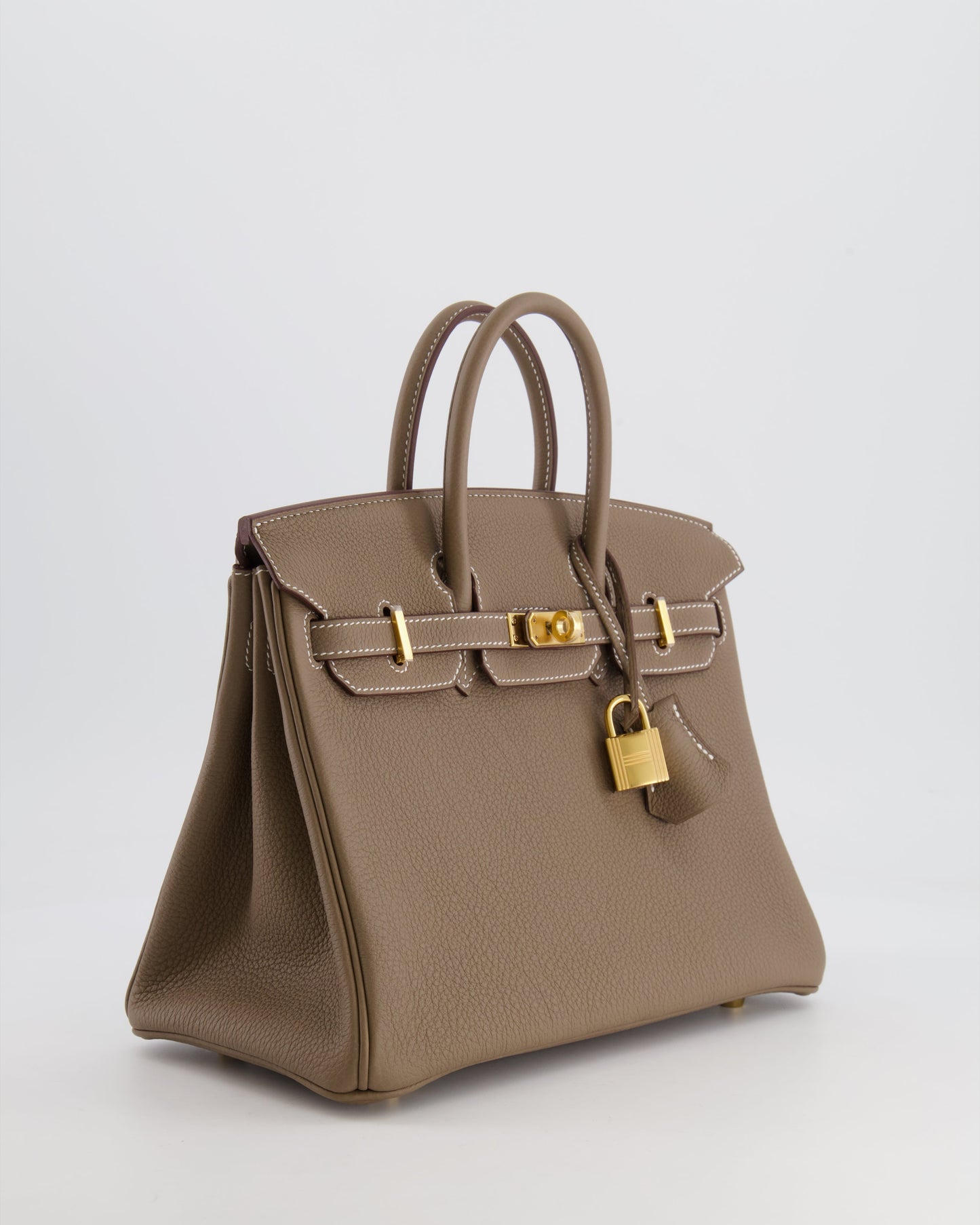 *HOT* Hermes Birkin Retourne 25 Bag in Etoupe Togo Leather with Gold Hardware