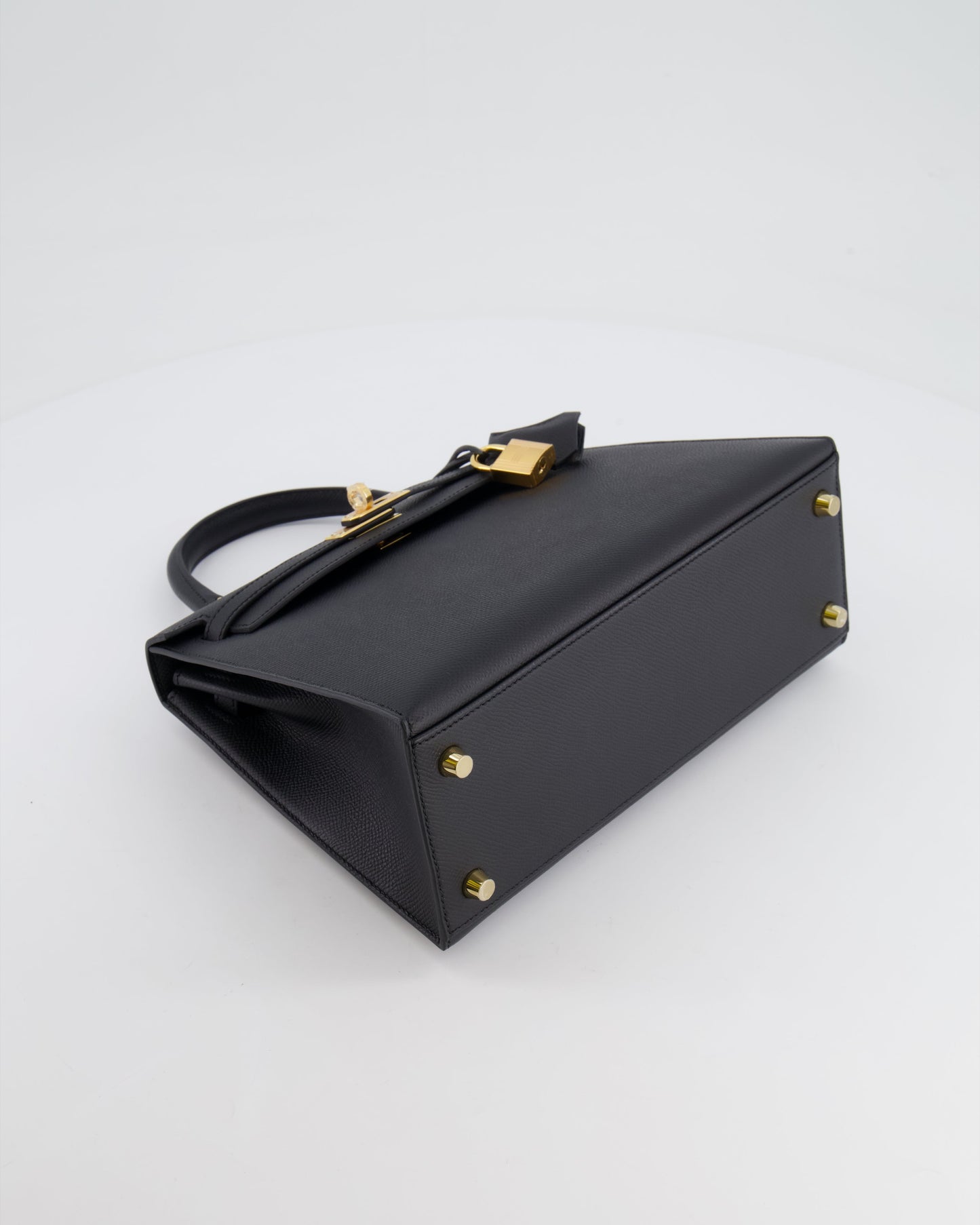Hermes Kelly 25 Sellier Bag in Noir Epsom Leather with Gold Hardware